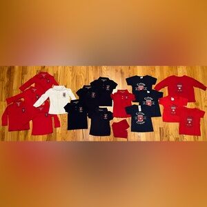 Creme de la Creme 2T Girls Uniform Super Bundle - 16 Polos & Tees - Red & Navy
